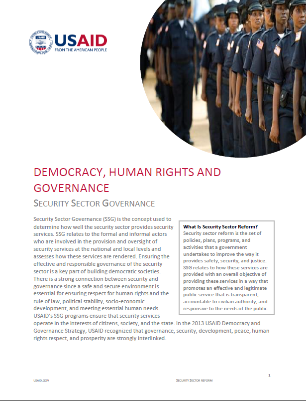 Democracy, Human Rights and Governance - Security Sector Reform