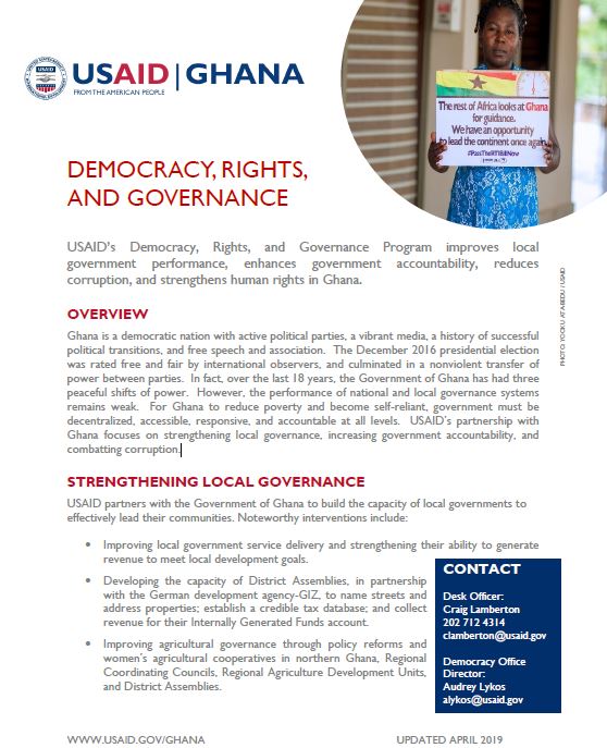 Democracy, Rights, and Governance - Fact Sheet 2019