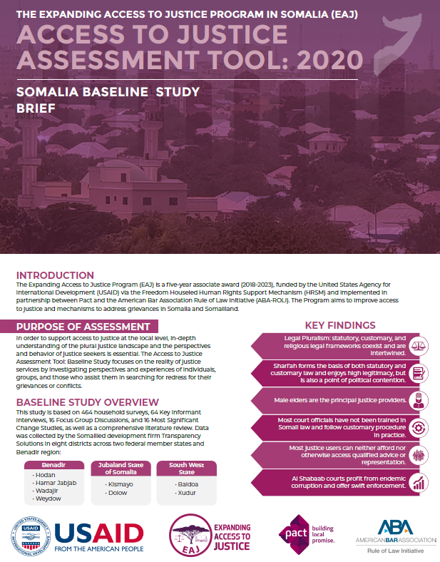 USAID Somalia: The Expanding Access to Justice Program in Somalia (EAJ)