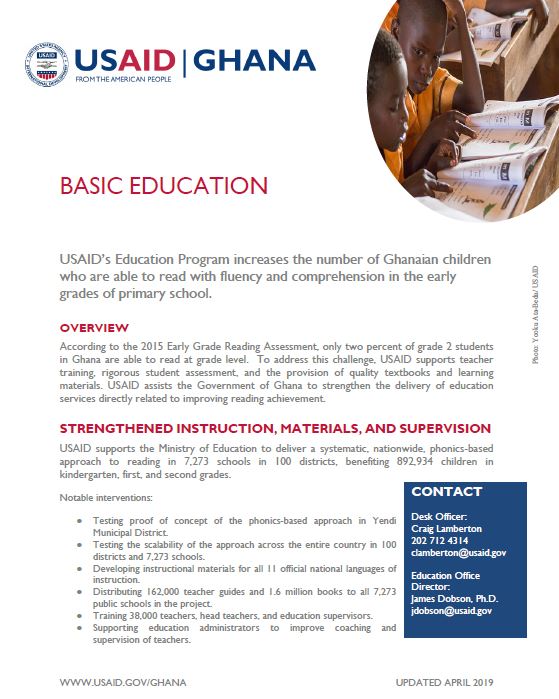 Basic Education - Fact Sheet 2019