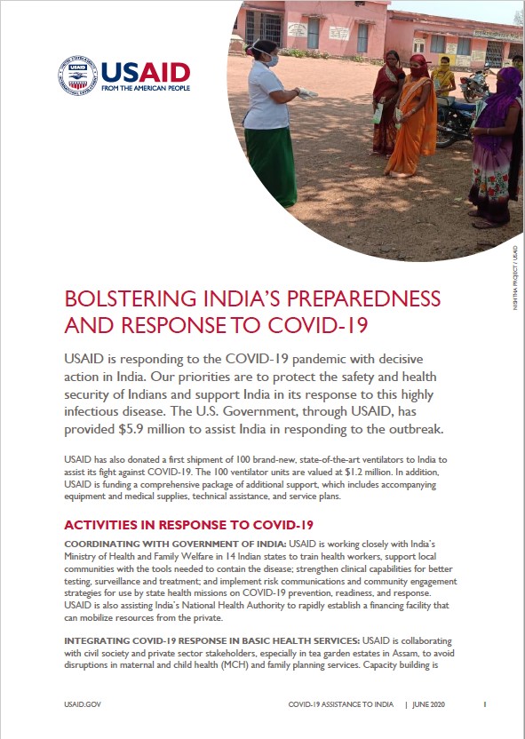 Fact Sheet: Bolstering India's Preparedness and Response to COVID-19