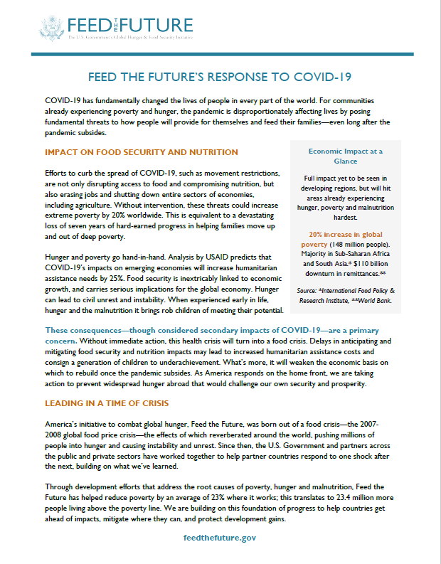 Feed the Future and COVID-19 Fact Sheet