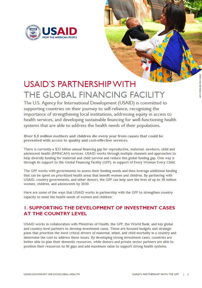 USAID’S Partnership With The Global Financing Facility
