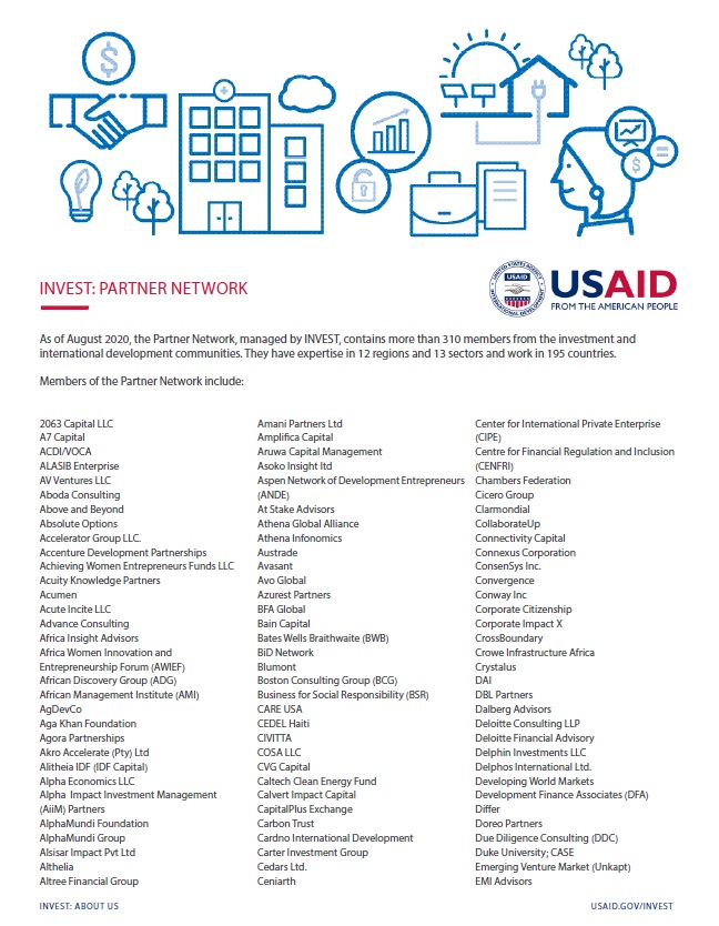 The USAID Finance and Investment Network List