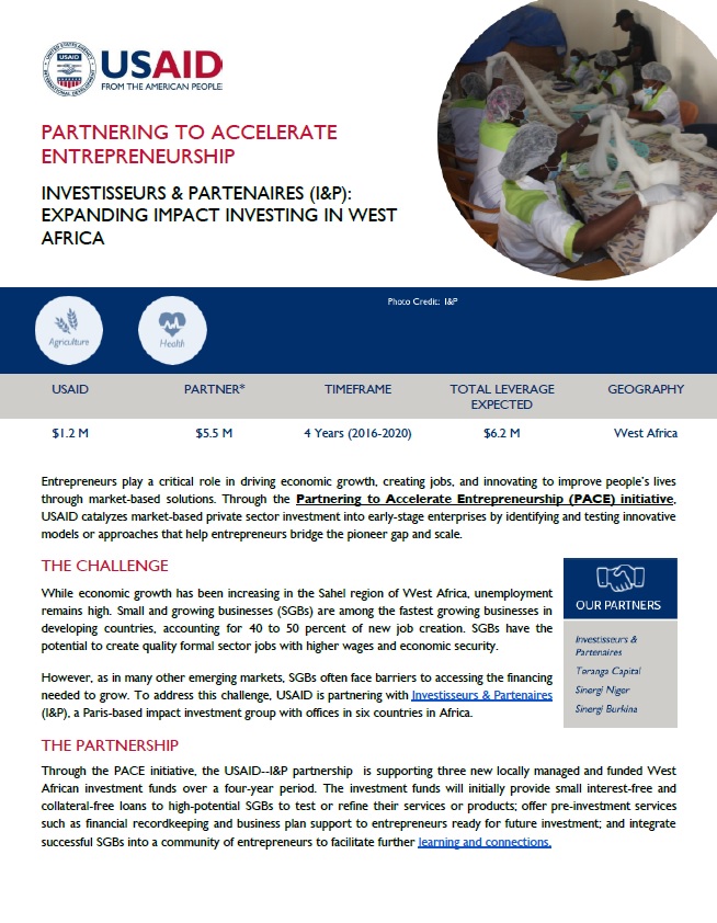 Investisseurs & Partenaires (I&P): Expanding Impact Investing in West Africa (PACE)