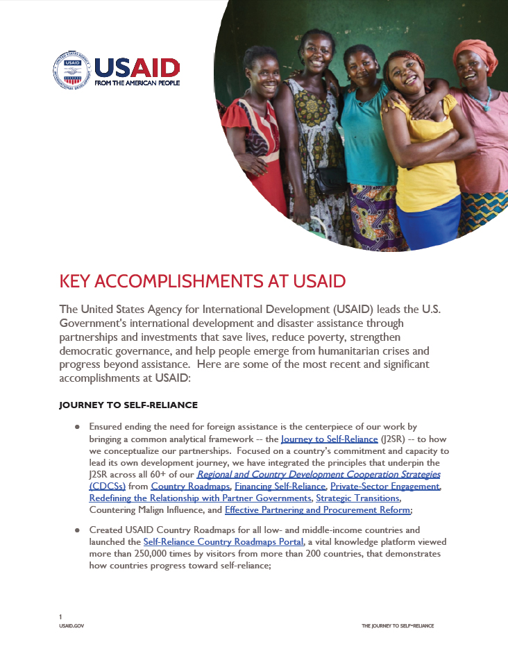 USAID Key Accomplishments