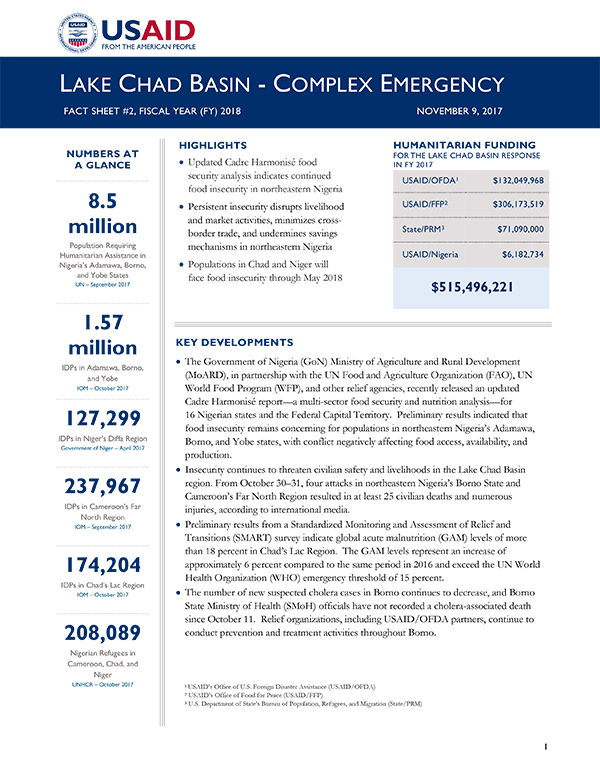 Lake Chad Basin Complex Emergency Fact Sheet #2
