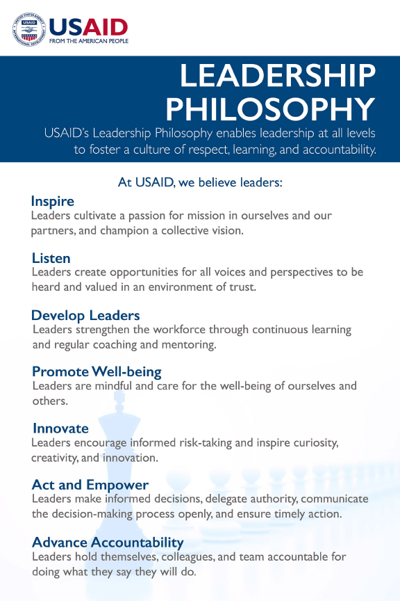 USAID Leadership Philosophy - Click to download PDF