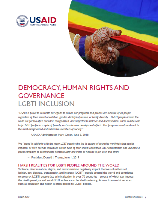 Democracy, Human Rights and Governance LGBTI Inclusion
