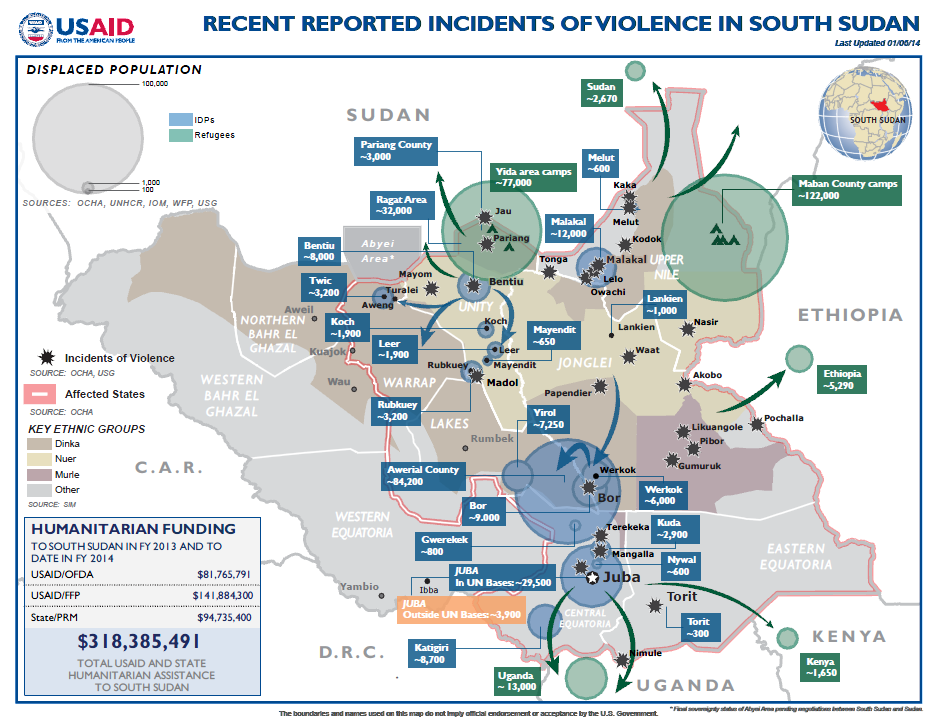 South Sudan Crisis Map #10 January 6, 2014