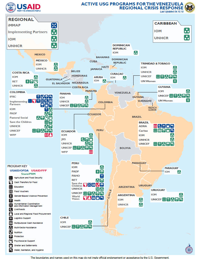 Venezuela Regional Crisis - Map #2 FY19