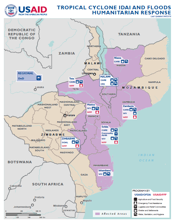 Southern Africa - Tropical Cyclone Idai - Map #4 FY2019