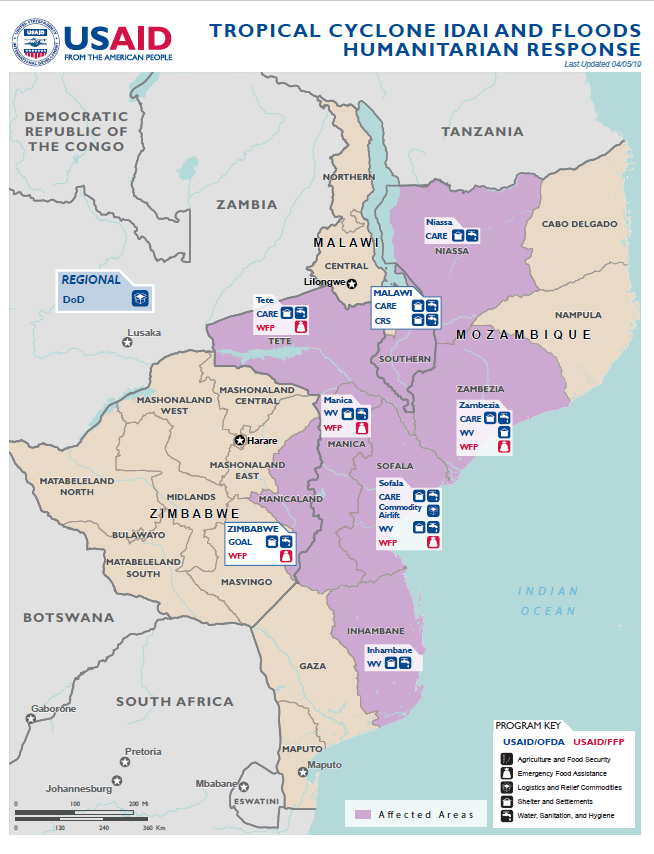 Southern Africa - Tropical Cyclone Idai - Map #5 FY2019