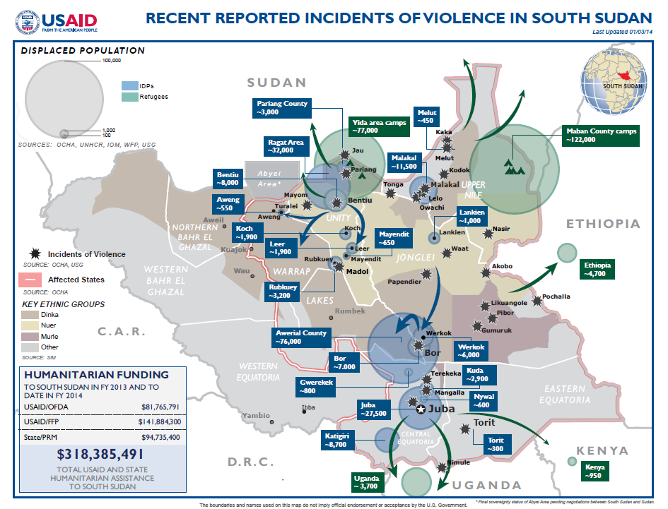South Sudan Crisis Map #9 January 3, 2014