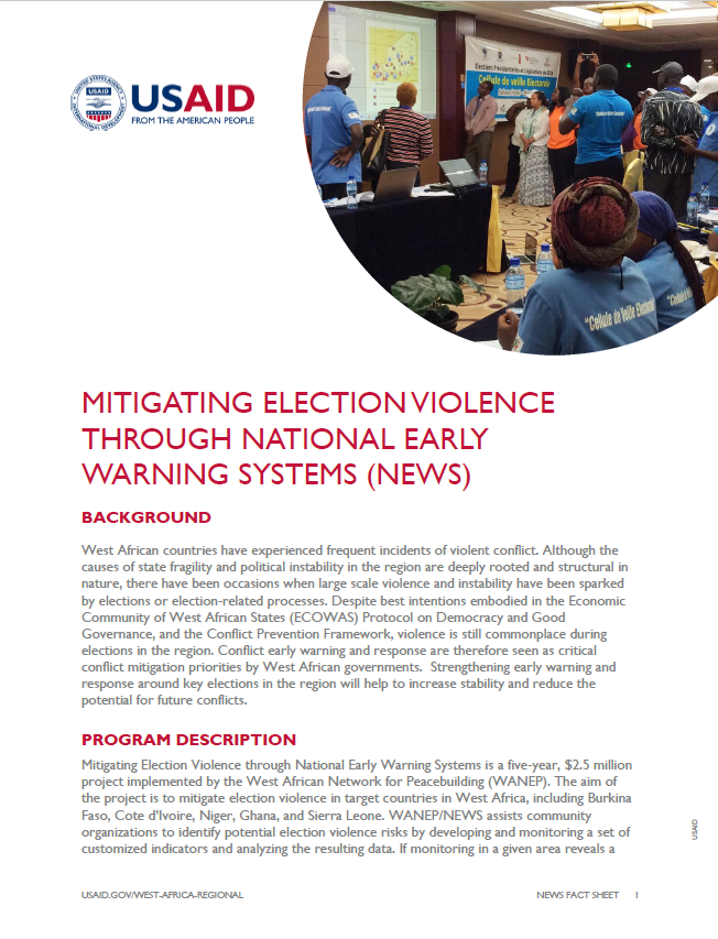 Mitigating Election Violence through National Early Warning Systems (NEWS)