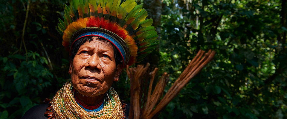 A tribal member un Cofan Equador. Photo: Thomas J. Müller.