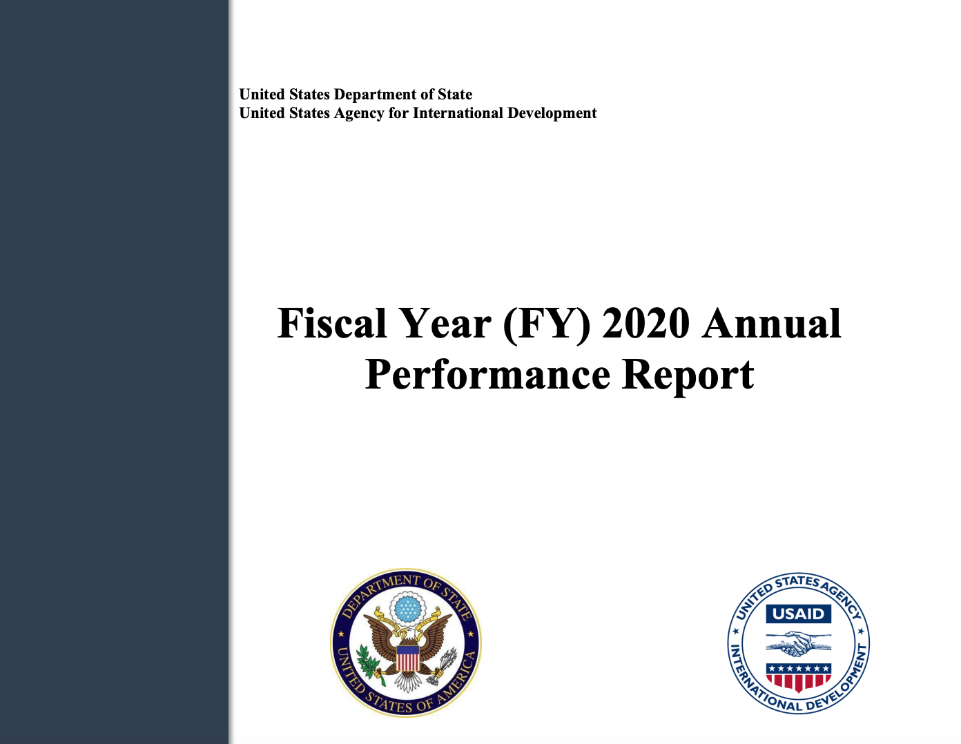 FY 2020 Annual Performance Report Cover