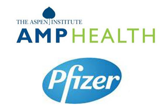 Logos for AMP and Pfizer