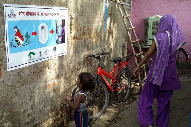 Practicing sanitation and hygiene in India.
