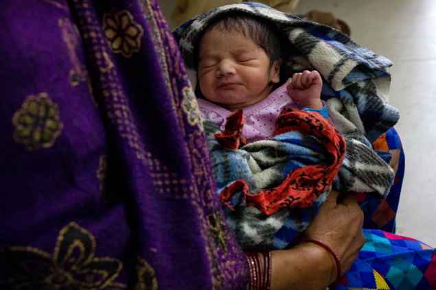 A newborn in India