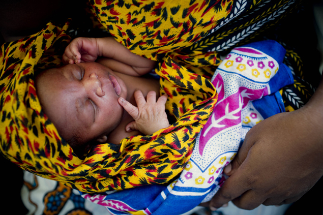 A newborn in Tanzania
