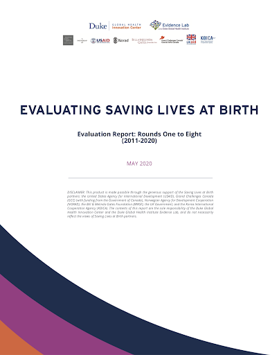 Evaluating Saving Lives At Birth report cover
