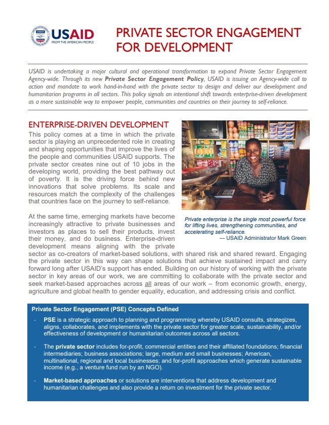 Fact Sheet: Private Sector Engagement