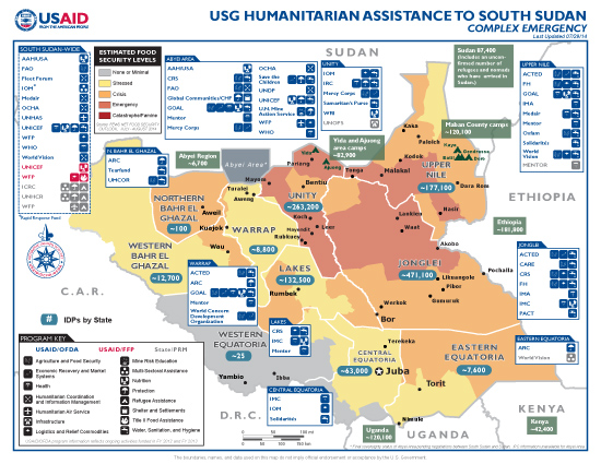 South Sudan Crisis Map, July 29, 2014