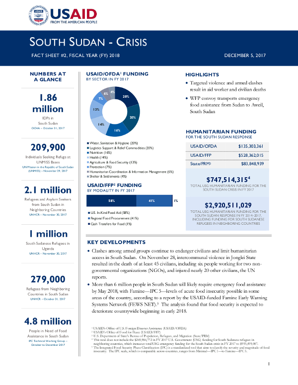 South Sudan Crisis Fact Sheet #2 - 12-05-2017