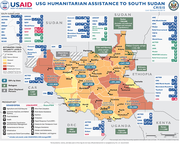 South Sudan Map - 04-09-2018