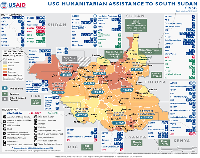 South Sudan Map - 07-10-2017