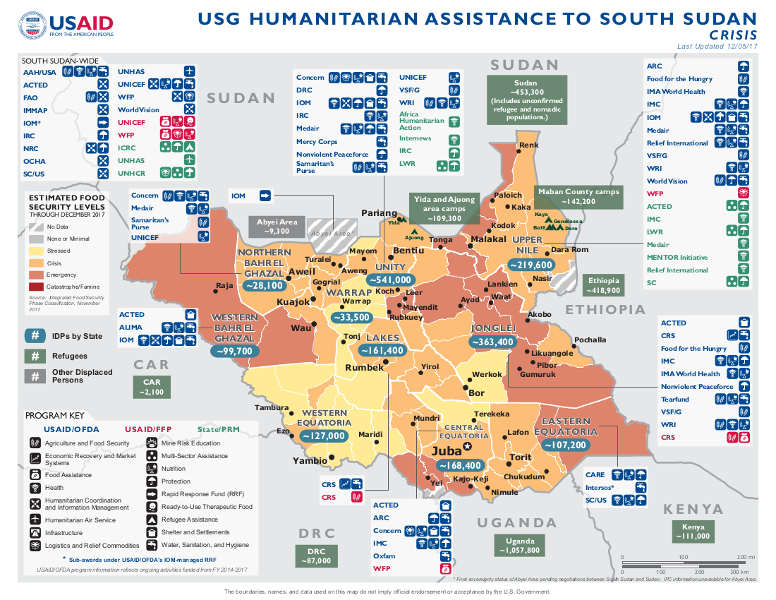 South Sudan Map - 12-05-2017