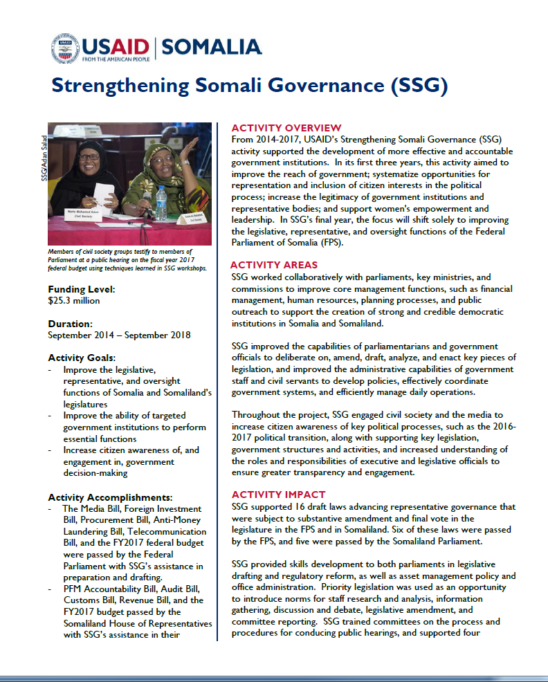 Strengthening Somali Governance