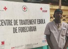 Alseny Touré works at the French Red Cross site near the Ebola Treatment Unit in Forécariah, Guinea.