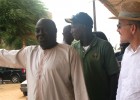 Amadou Bakhao Diaw, left, welcomes U.S. Ambassador to Senegal James P. Zumwalt to the Department of Dagana Hospital.