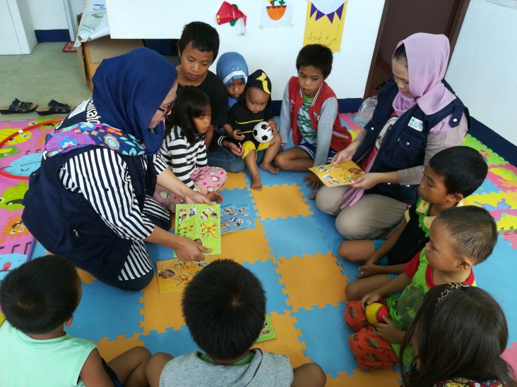 Safe spaces for children who were relocated after being displaced by the Marawi siege.