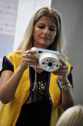 Dr. Biljana Kostovska at a mobile eye screening camp in Skopje