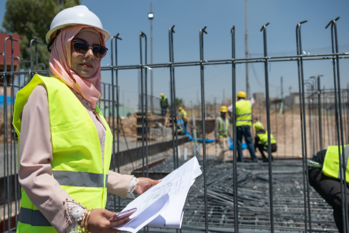 Female engineer in Mosul, Funding Facility for Stabilization USAID 