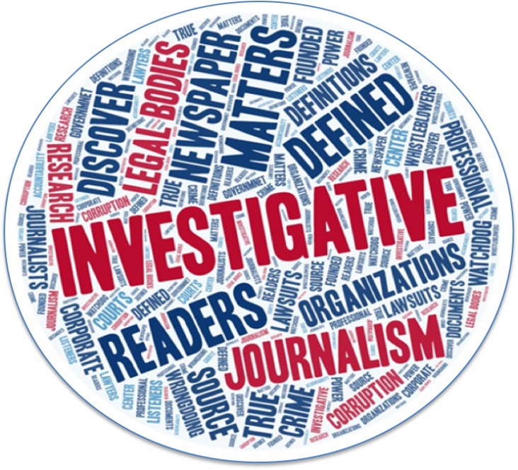 word cloud with words related to journalism