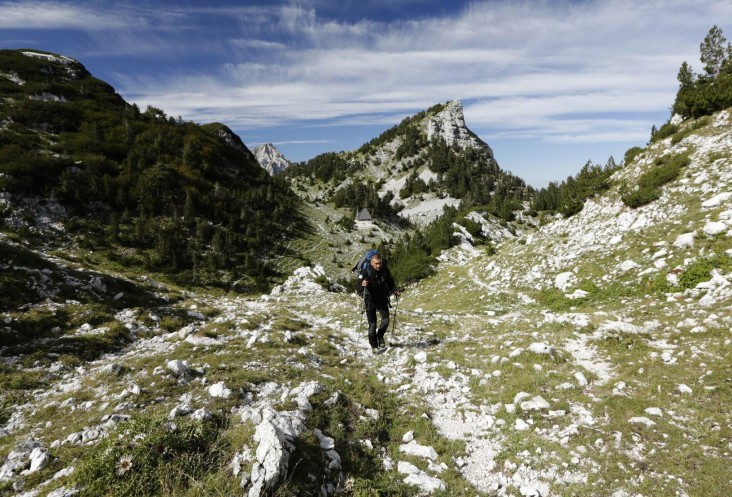 Kenan Muftic walks along the Via Dinarica on Prenj Mountain, Bosnia and Herzegovina.