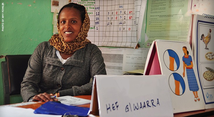 Image of health extension worker in rural Ethiopia