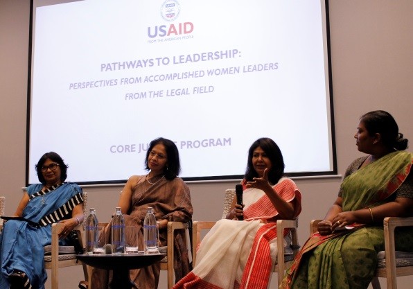 Female Lawyers address the audience during the panel discussion