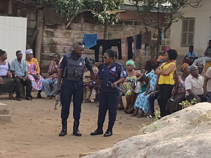 Security officials were present at each polling station in Ghana to ensure a peaceful and orderly voting process last December.
