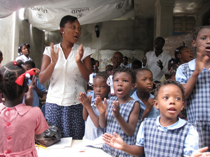 USAID/OFDA helped ensure children were safe and protected after the 2010 earthquake damaged their school in Haiti.