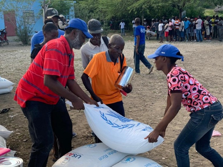 USAID and partner the UN World Food Program are providing food assistance for vulnerable populations in Haiti.  