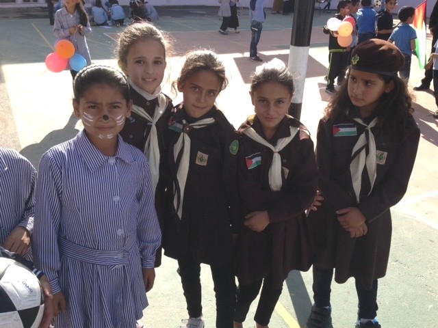 Young girls who are students at the USAID-supported Harmala school in the Bethlehem governorate