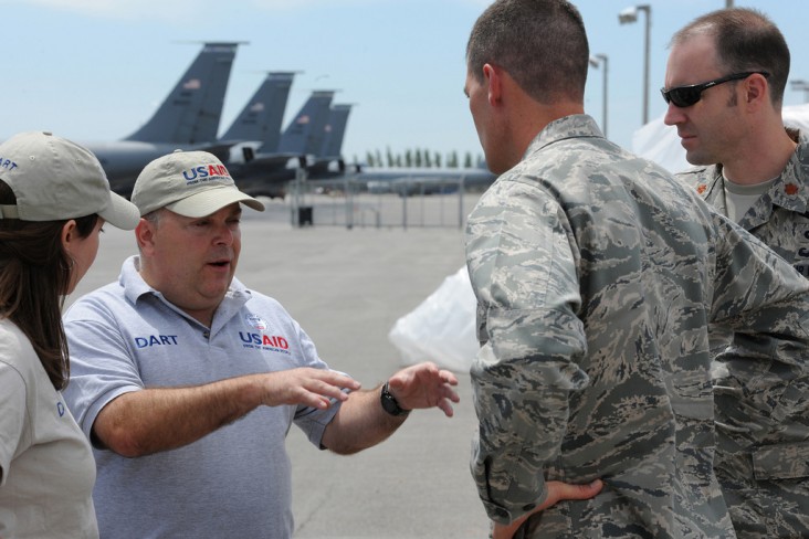 USAID partnered with the U.S. Air Force in June 2010 to deliver 16,600 pounds of relief supplies to people affected by conflict.
