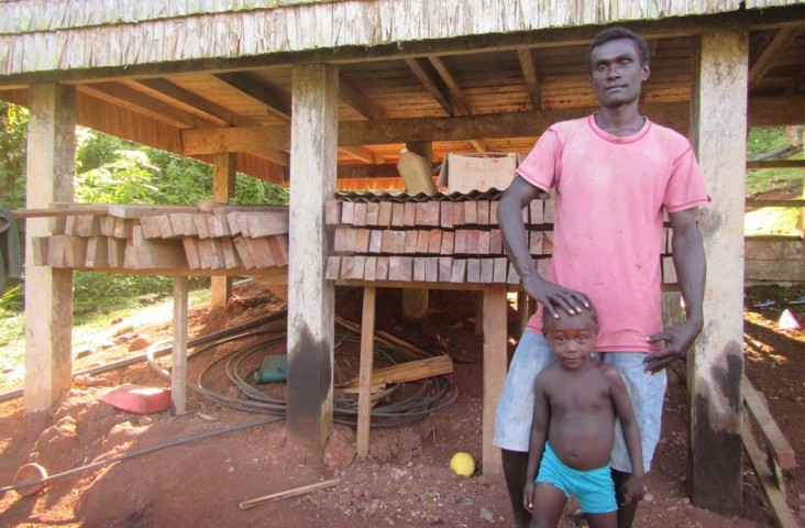 Jacob Manana built a new house for his parents and is now building one for his own family.