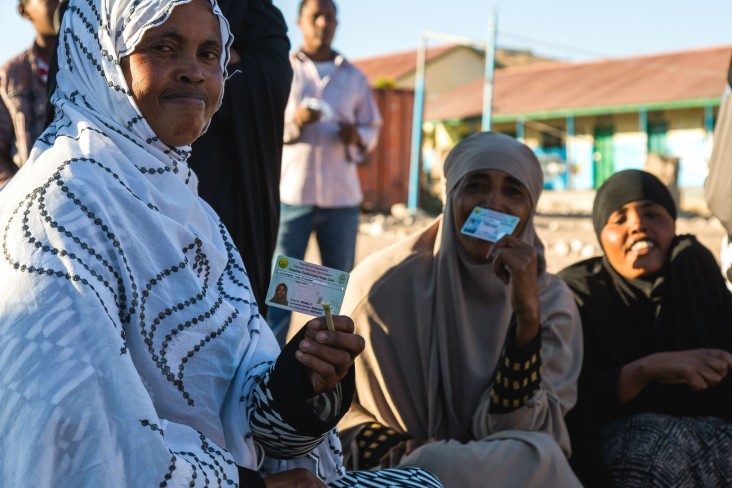 Women turn out early and in force with their new voter ID cards, ready to choose Somaliland’s next president.