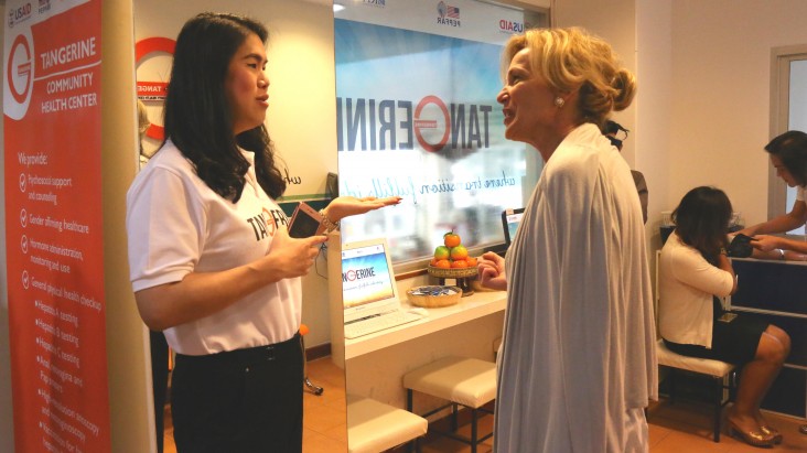 Ambassador Deborah Birx visits the Tangerine Community Health Center in Bangkok.
